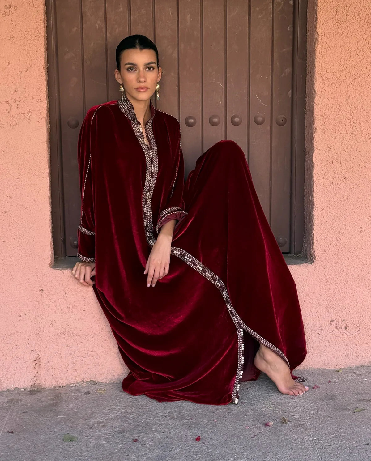 RACHIDA OVERSIZED VELVET KAFTAN