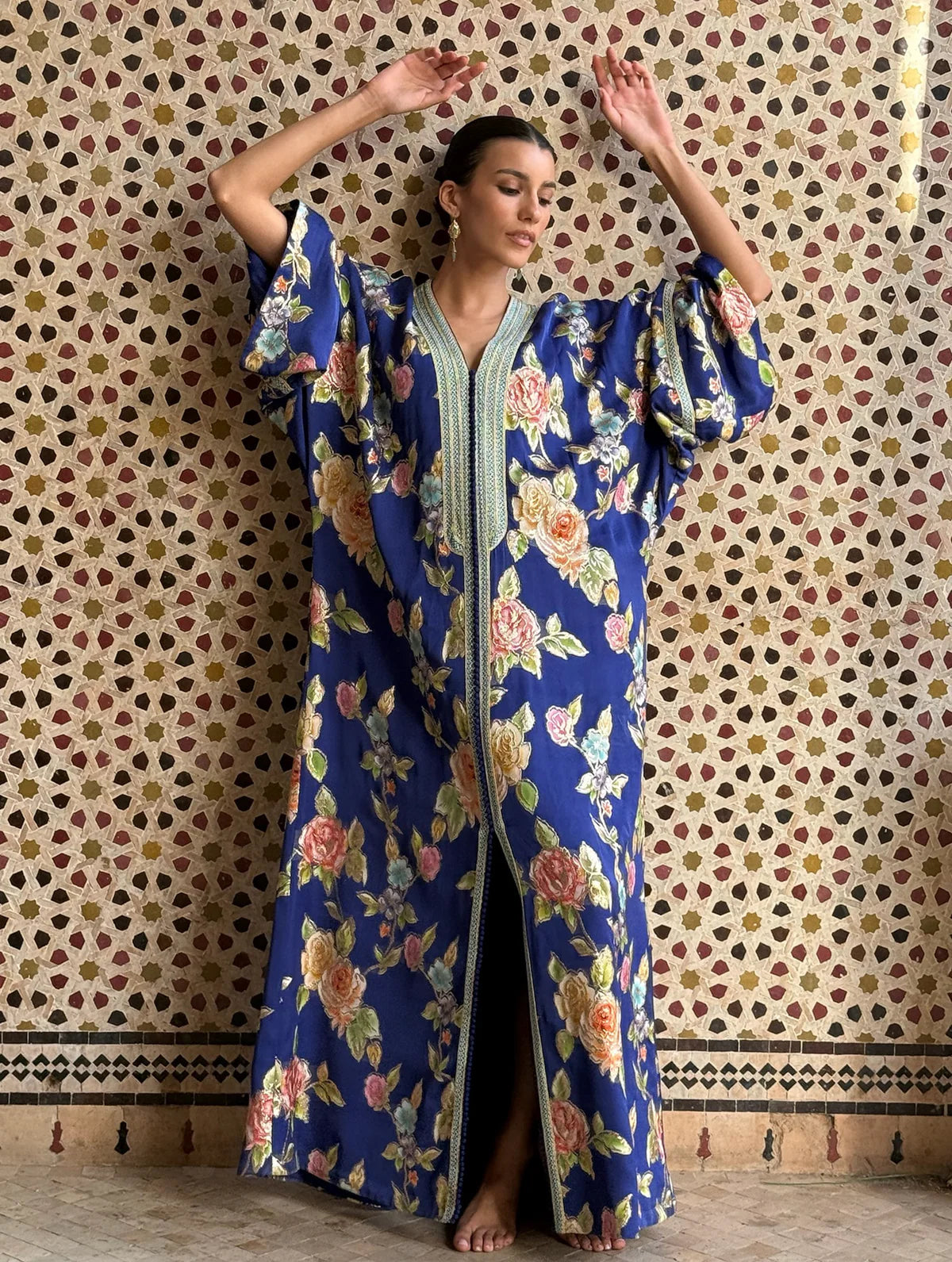 ITIDAL SILK FLORAL KAFTAN